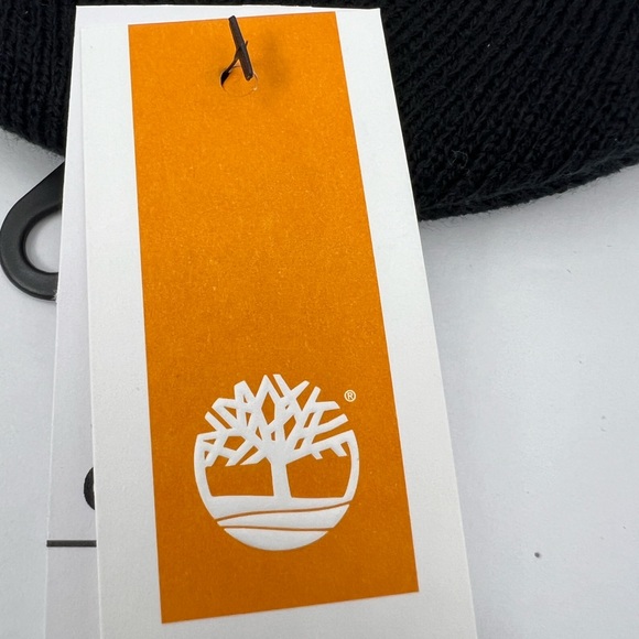 TIMBERLAND BLACK BEANIE, UNISEX, ONE SIZE FITS ALL, BEANIE WITH GREY ON THE CUFF - Picture 11 of 15